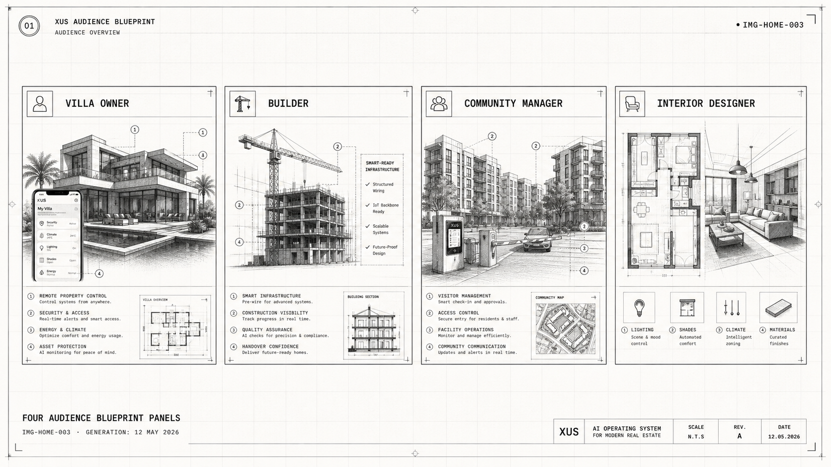 Four Audience Blueprint Panels